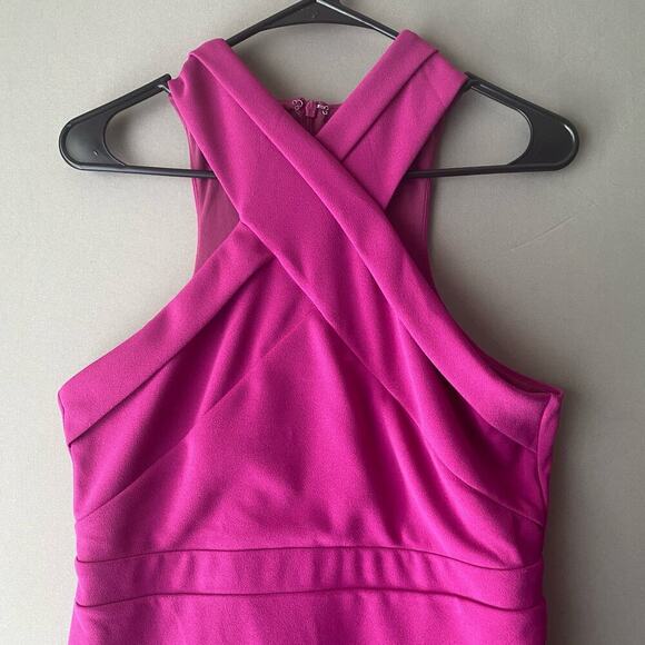 Lulu’s sz L fuchsia halter sheath mini dress - Picture 2 of 8